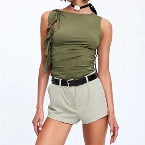 Lioness mini sage green shorts